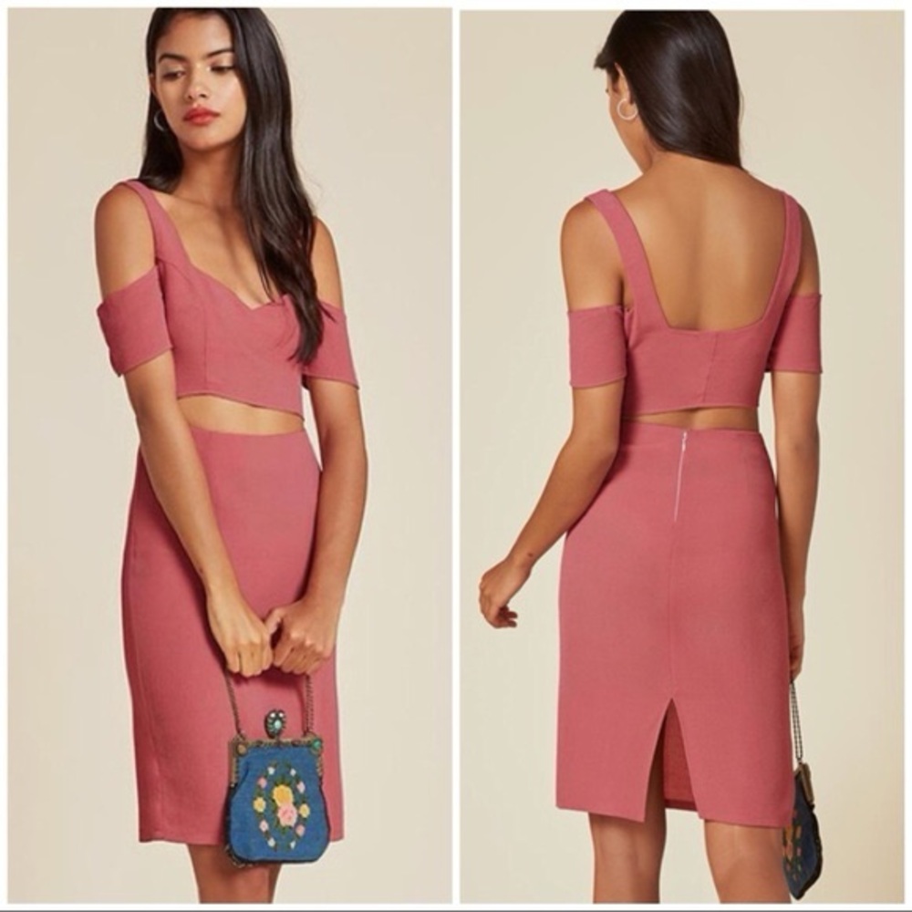 Reformation Backless Pink Dress